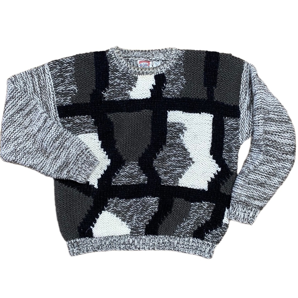 Avenues Vintage Chunky Knit Sweater Womens Large Oversize Abstract Pattern 90s